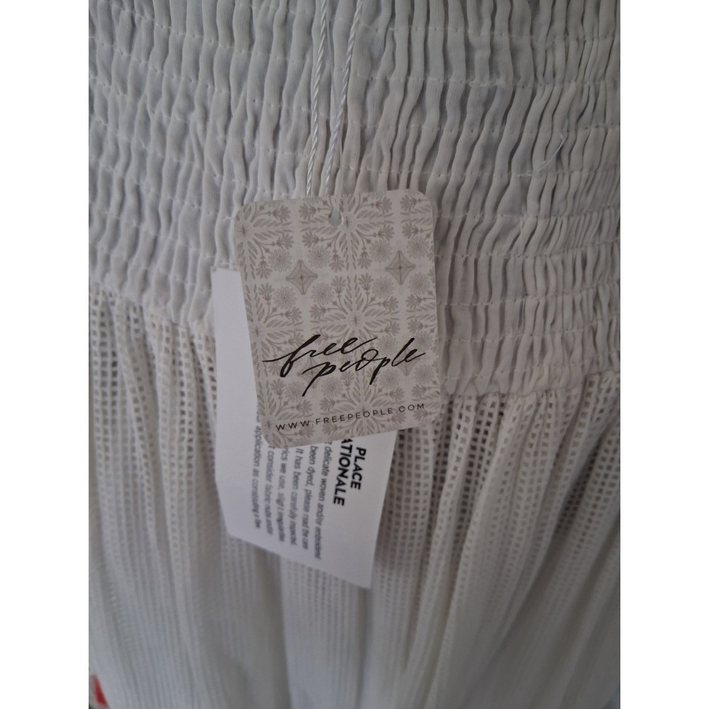 Place Nationale Free People Le Gosier White Embroidered Maxi Skirt Size 2 NWT - Picture 7 of 11